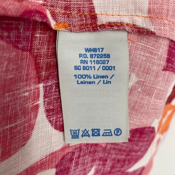 Boden Dress Women's 12 Pink Floral Linen Shift Midi Coastal Beach Cruise - Picture 5 of 9